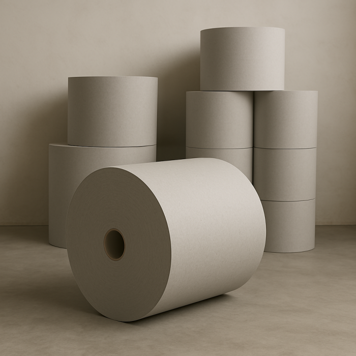 srolki materiału na magazynie